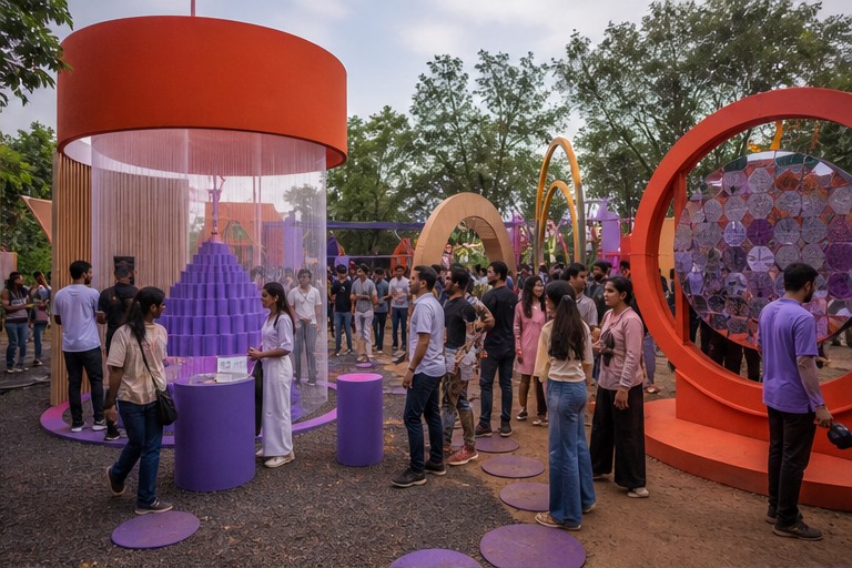 Visitors interacting with an immersive brand activation